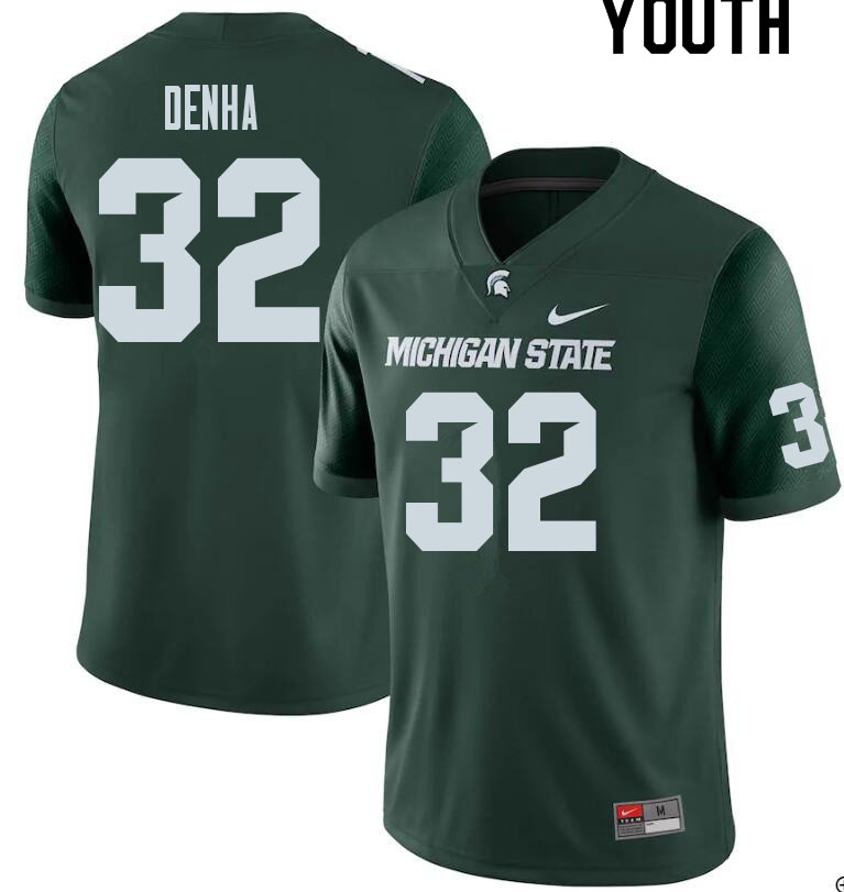 Youth #32 Zach Denha Michigan State Spartans College Football Jerseys Sale-Green
